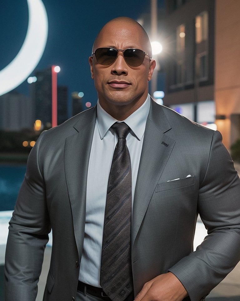 00156-2970889646-up close a 25 year old Dwayne Johnson wearing teardrop aviator shape sunglasses Famous celebrity bald head, With tattoos Wearin_clintDwayne.jpg